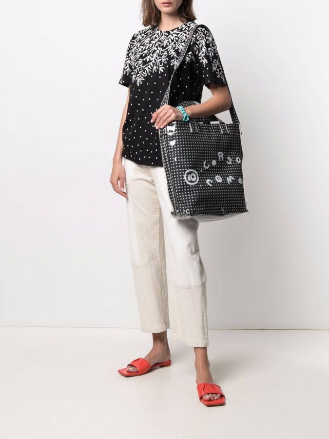 10 CORSO COMO Shopper met logoprint Zwart