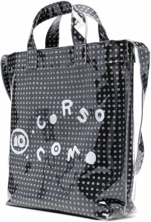 10 CORSO COMO Shopper met logoprint Zwart