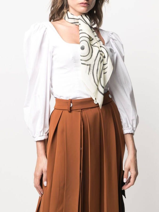 10 CORSO COMO Sjaal met abstracte print Wit