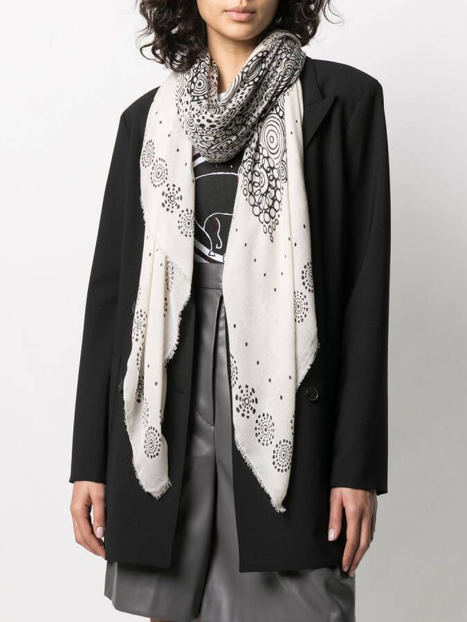 10 CORSO COMO Sjaal met geometrische print Beige
