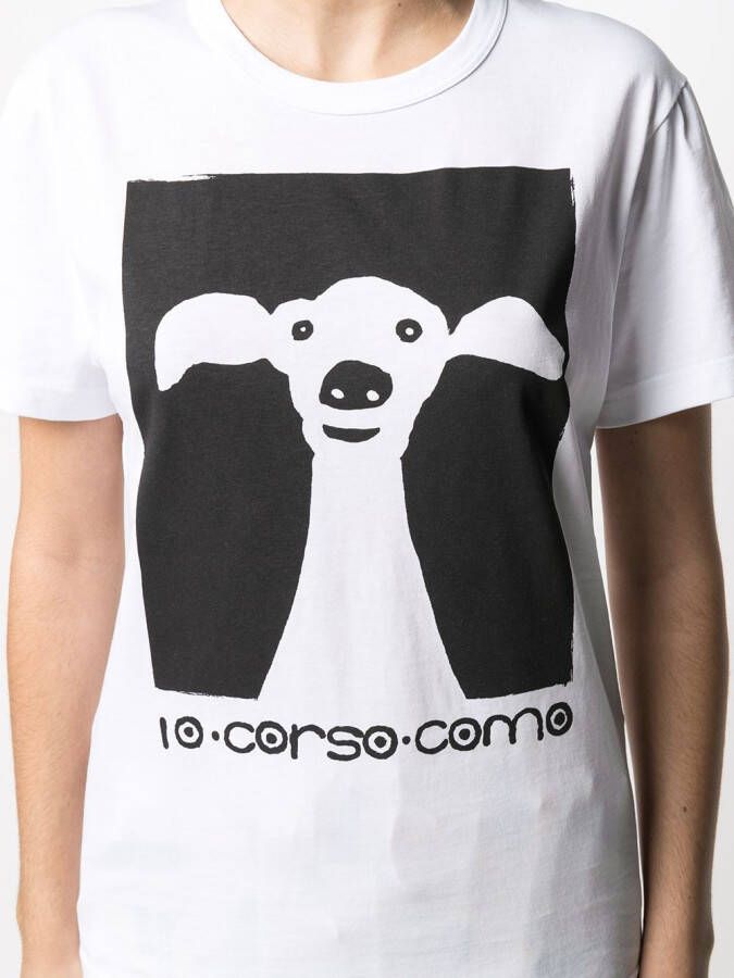 10 CORSO COMO T-shirt met hondenprint Wit