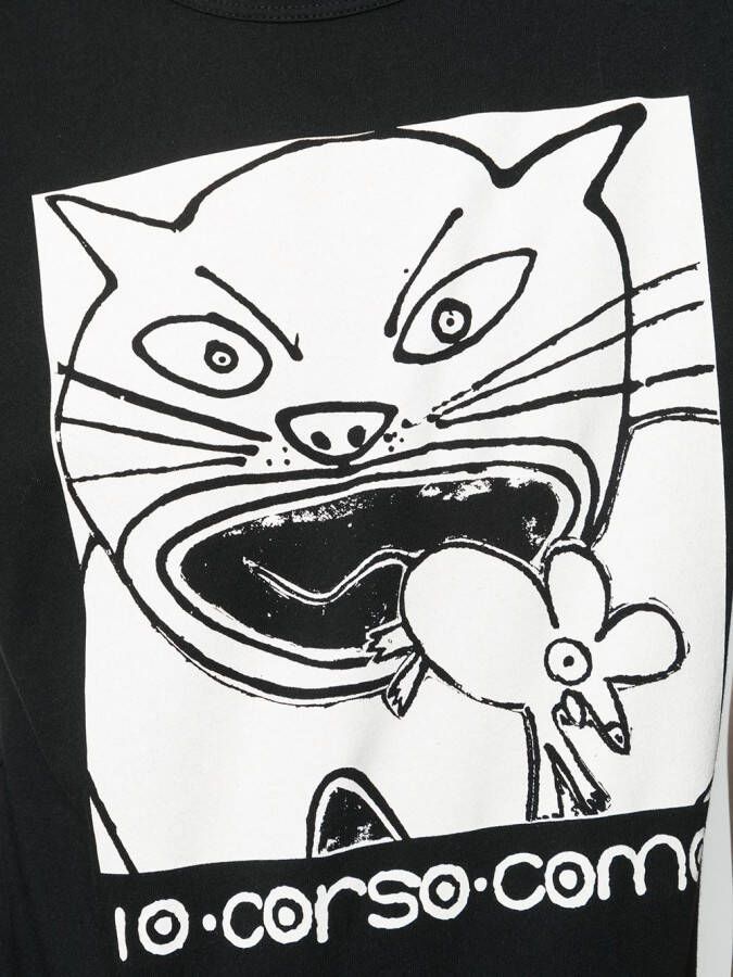 10 CORSO COMO T-shirt met katprint Zwart