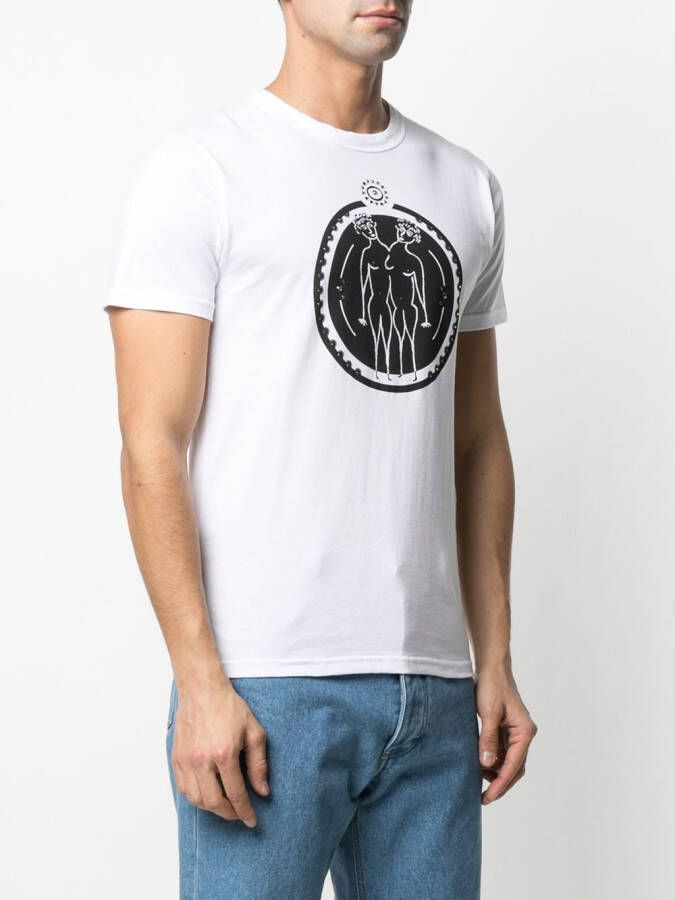 10 CORSO COMO T-shirt met tweelingprint Wit