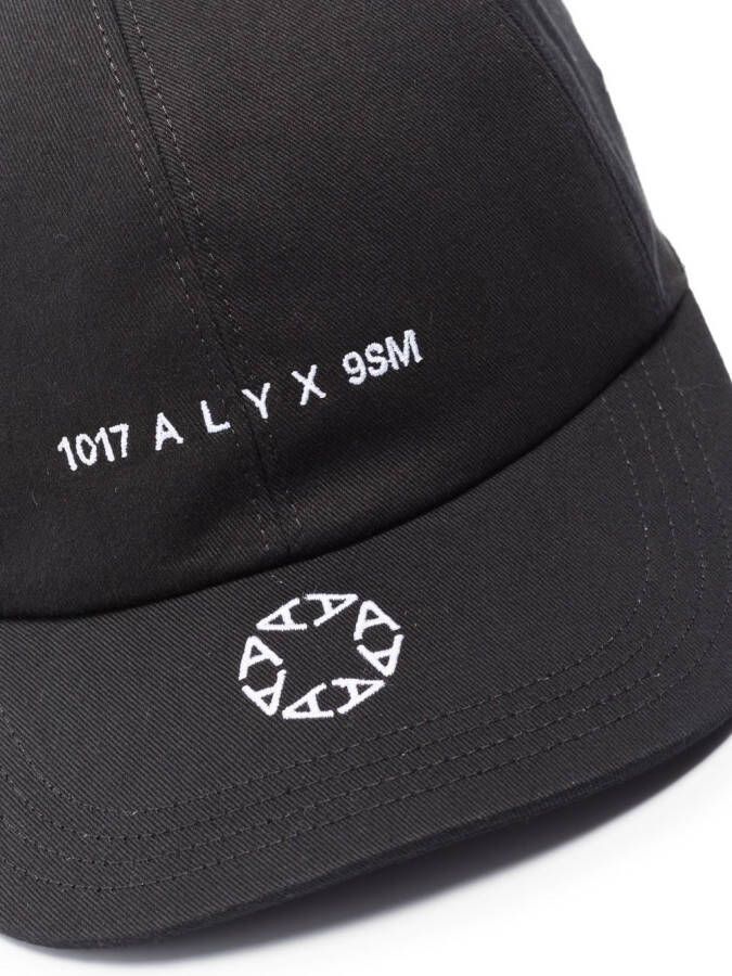 1017 ALYX 9SM Honkbalpet met geborduurd logo Zwart