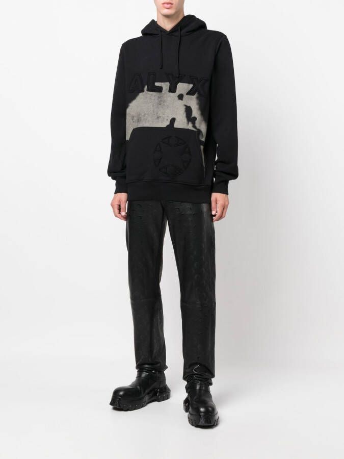 1017 ALYX 9SM Hoodie met geborduurd logo en print Zwart