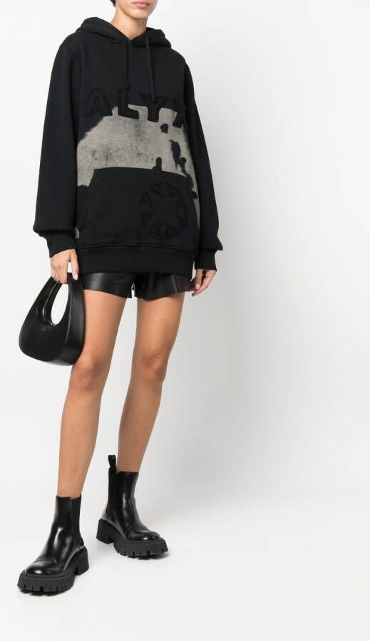 1017 ALYX 9SM Hoodie met geborduurd logo en print Zwart