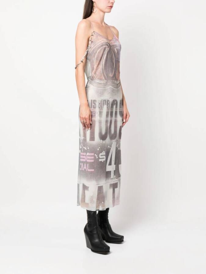 1017 ALYX 9SM Midi-jurk met grafische print Grijs