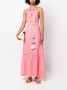 120% Lino Mouwloze jurk Roze - Thumbnail 2