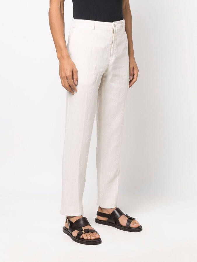 120% Lino Straight broek Beige
