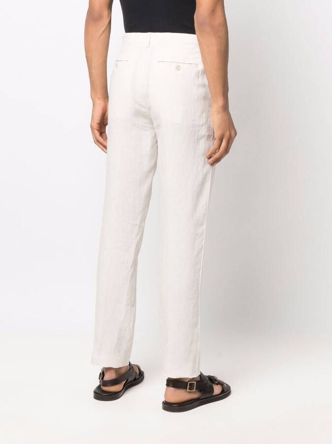 120% Lino Straight broek Beige