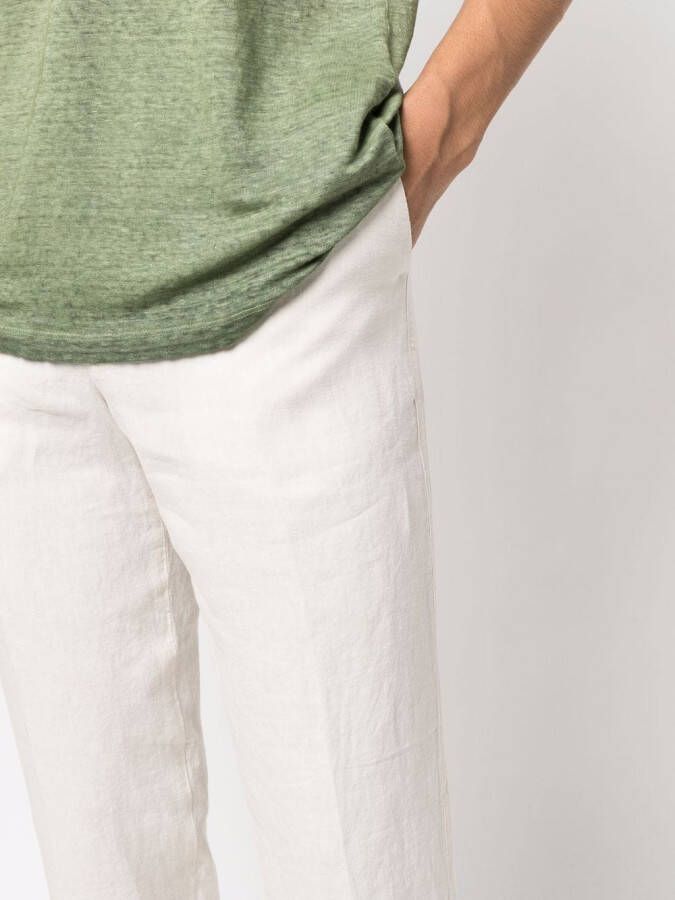 120% Lino Straight broek Beige
