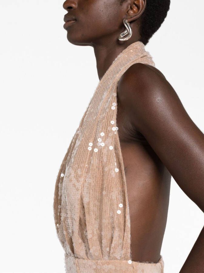 16Arlington Jurk verfraaid met pailletten Beige