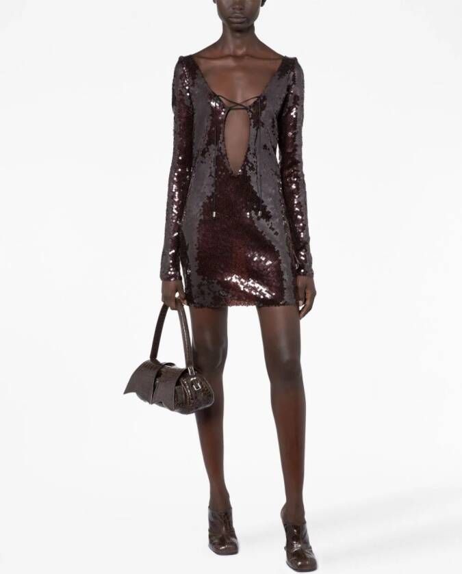 16Arlington Jurk verfraaid met pailletten Bruin