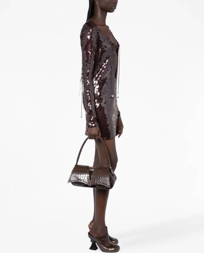 16Arlington Jurk verfraaid met pailletten Bruin