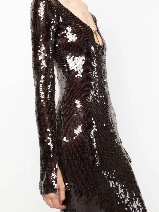 16Arlington Maxi-jurk met pailletten Bruin