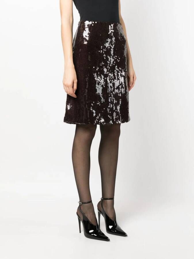 16Arlington Midi-rok met pailletten Bruin