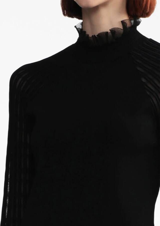 3.1 Phillip Lim Trui met franje kraag Zwart