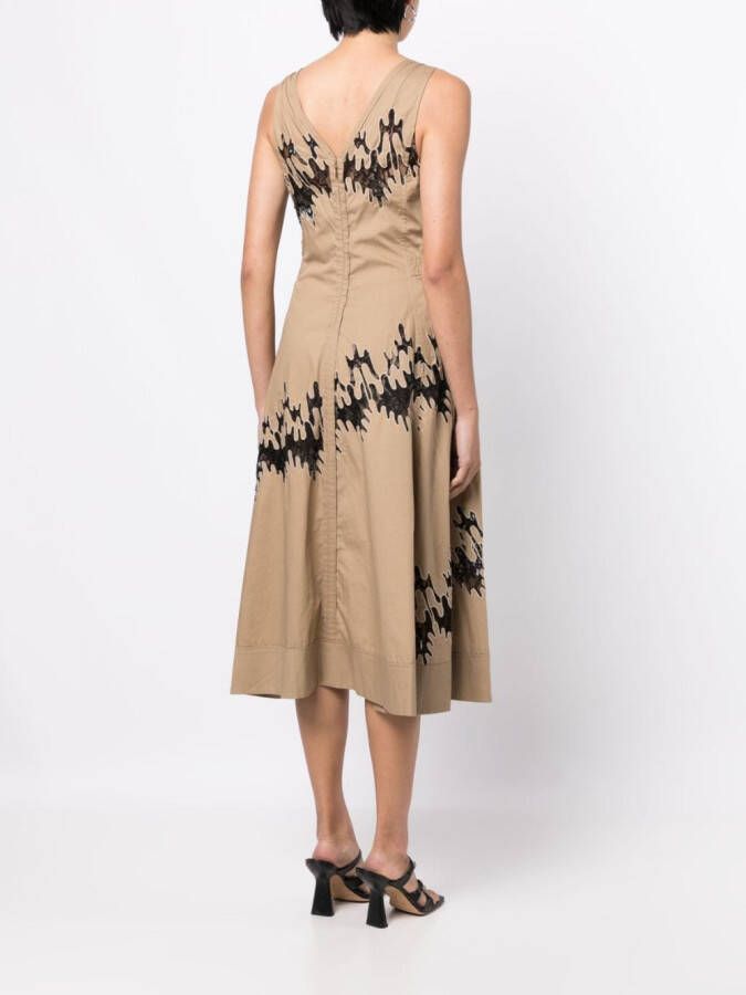 3.1 Phillip Lim Wikkeljurk met print Bruin