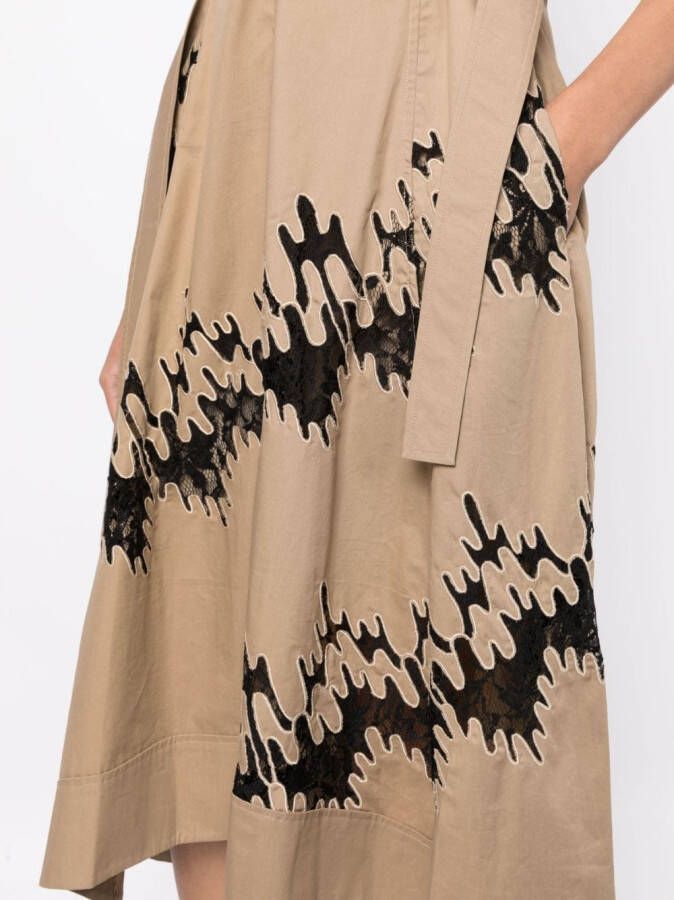 3.1 Phillip Lim Wikkeljurk met print Bruin