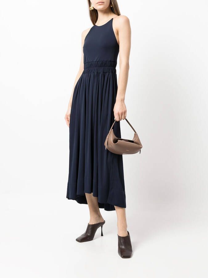 3.1 Phillip Lim Midi-jurk met gesmockte taille Blauw