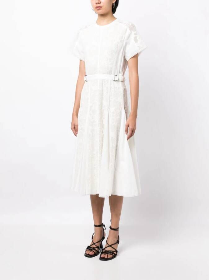 3.1 Phillip Lim Midi-jurk met kant Wit
