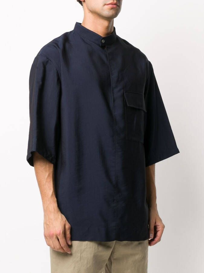 3.1 Phillip Lim Overhemd met oversized kraag Blauw