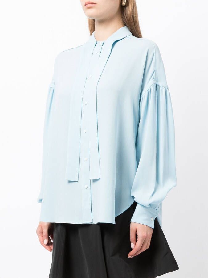 3.1 Phillip Lim pussybow satin shirt Blauw