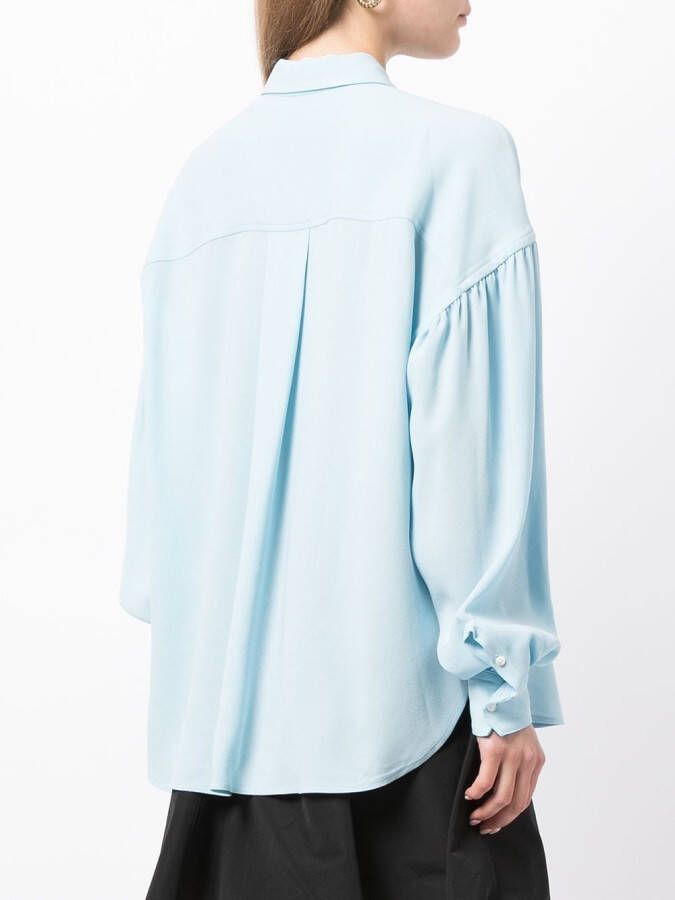 3.1 Phillip Lim pussybow satin shirt Blauw
