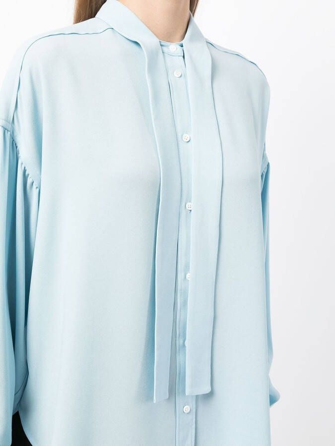 3.1 Phillip Lim pussybow satin shirt Blauw