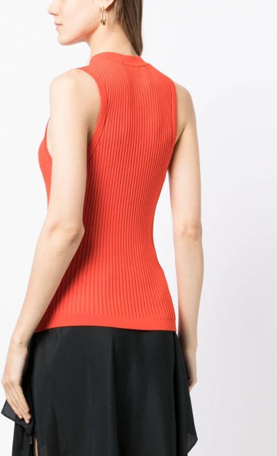 3.1 Phillip Lim Ribgebreide top Rood