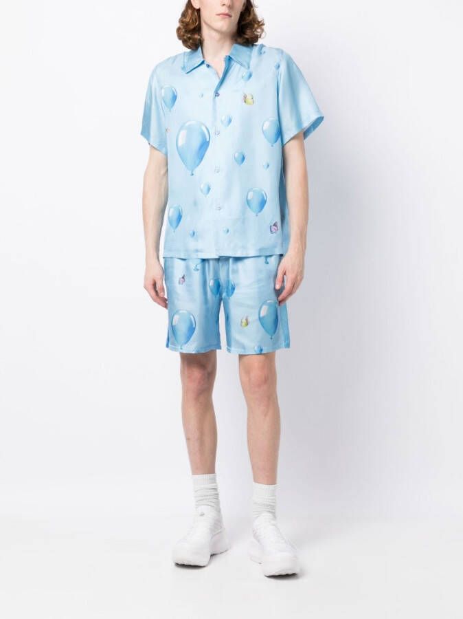 3PARADIS Zijden shorts Blauw