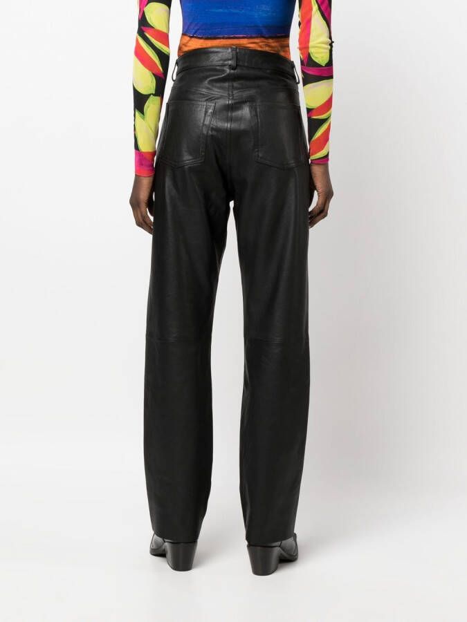 3x1 Leren broek Zwart
