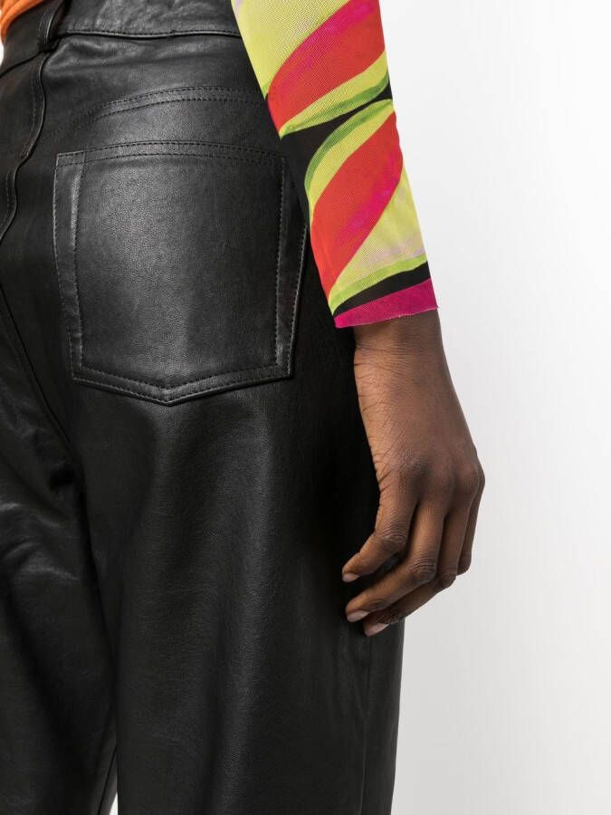3x1 Leren broek Zwart