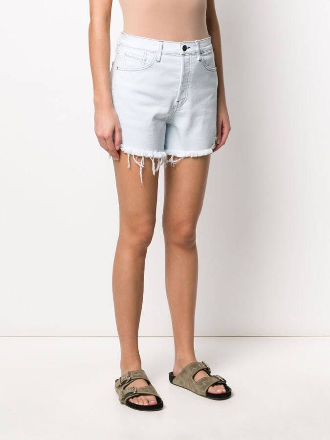 3x1 Shorts met gerafelde afwerking Blauw