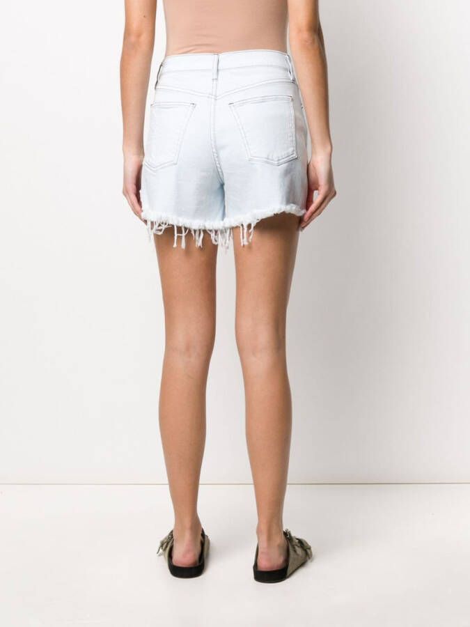 3x1 Shorts met gerafelde afwerking Blauw