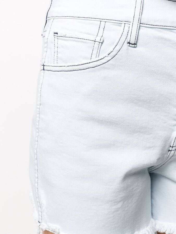 3x1 Shorts met gerafelde afwerking Blauw