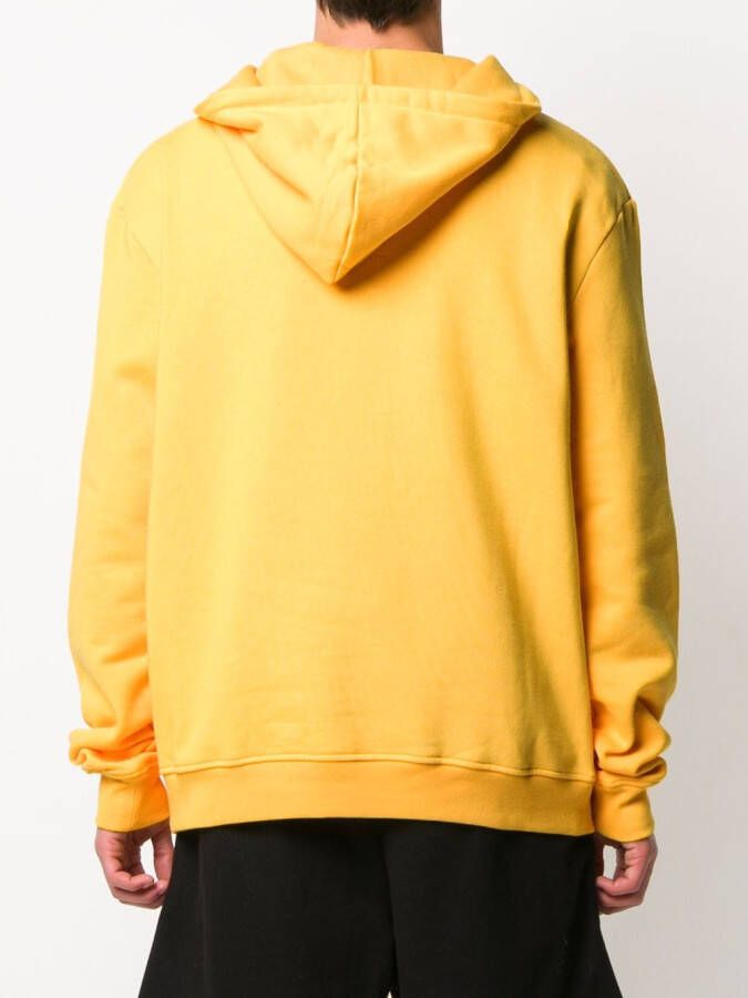424 Hoodie met geborduurd logo Geel