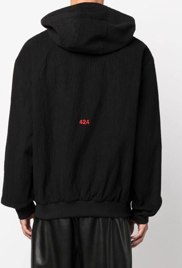 424 Hoodie met geborduurd logo Zwart