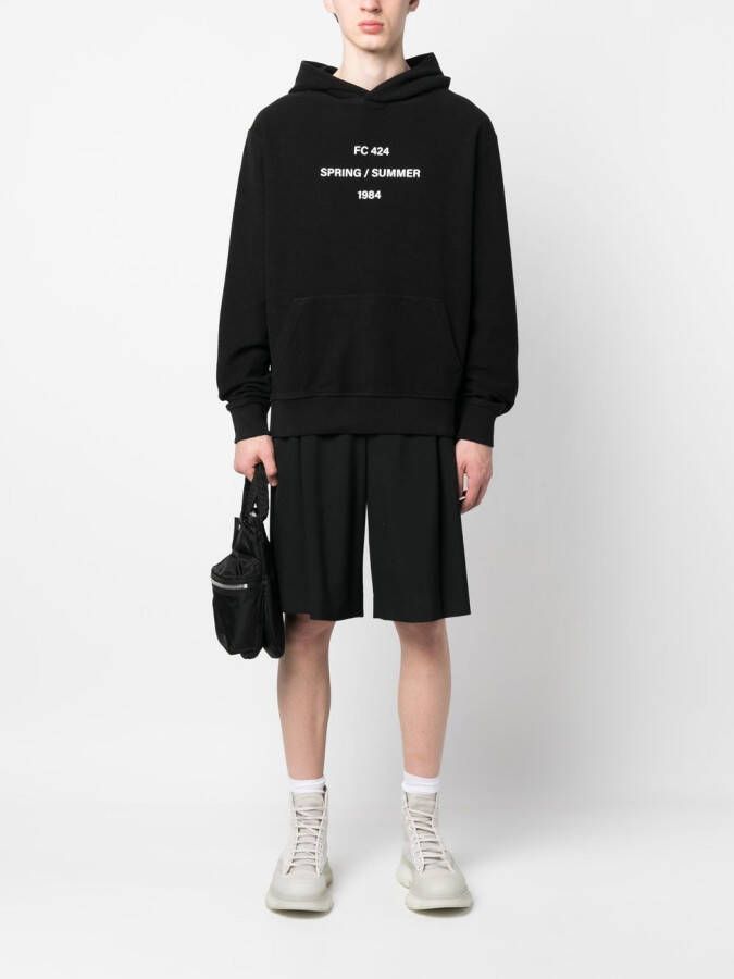 424 Hoodie met geborduurd logo Zwart