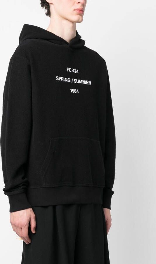 424 Hoodie met geborduurd logo Zwart