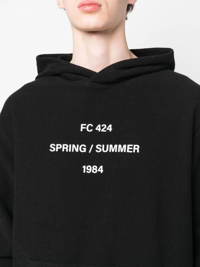 424 Hoodie met geborduurd logo Zwart