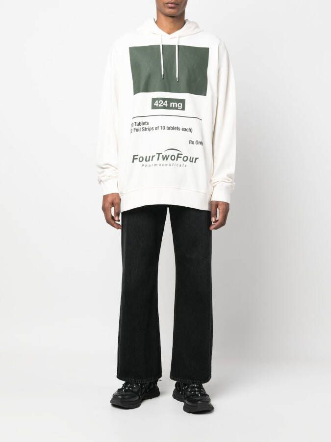 424 Hoodie met grafische print Wit