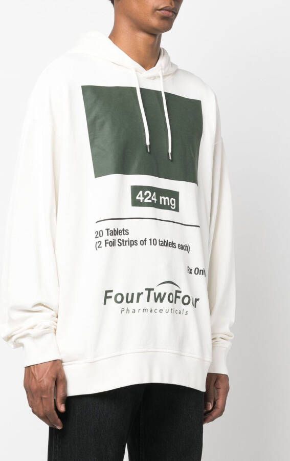 424 Hoodie met grafische print Wit