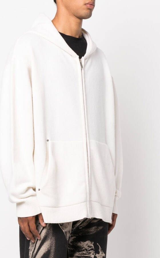 424 Hoodie met rits Wit