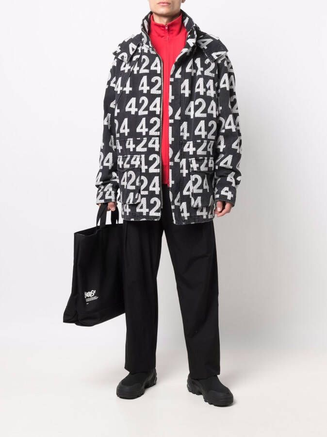 424 Jack met all-over logoprint Zwart