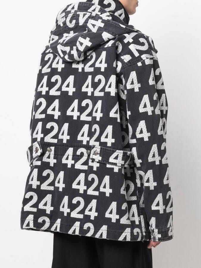 424 Jack met all-over logoprint Zwart