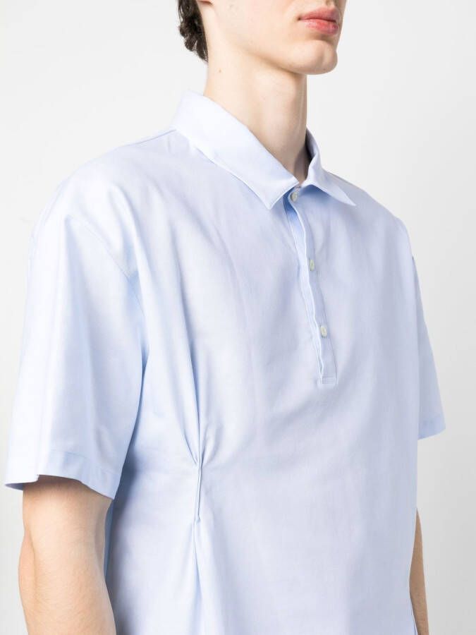 424 Overhemd met geplooid detail Blauw