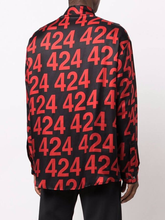 424 Overhemd met logo Zwart