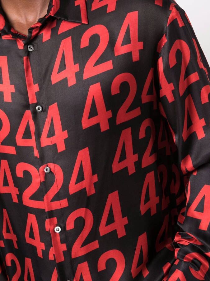 424 Overhemd met logo Zwart