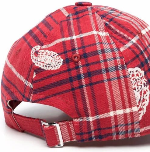 424 Pet met tartan ruit Rood